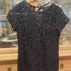 LOFT Black Lace Mini Dress